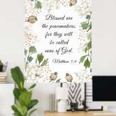 Matteüs 5 9 Gezegend zijn de vredemakers zalighede Poster (Thuiskantoor)