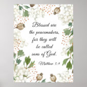 Matteüs 5 9 Gezegend zijn de vredemakers zalighede Poster (Voorkant)