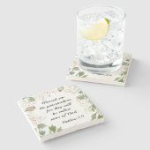 Matteüs 5 9 Gezegend zijn de vredemakers zalighede Stenen Onderzetter (Zijkant)