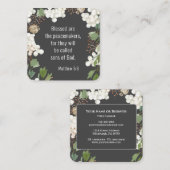 Matteüs 5 9 Gezegend zijn de vredemakers zalighede Vierkante Visitekaartje (Voorkant / Achterkant)