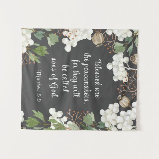 Matteüs 5 9 Gezegend zijn de vredemakers zalighede Wandkleed (Voorkant (horizontaal))