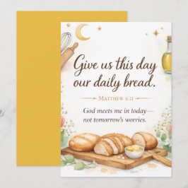 Matteüs 6:11 Bijbelvers, Aquarel Rustieke Decorati Kaart