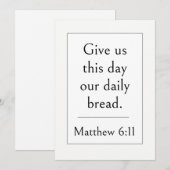 Matteüs 6:11 Bijbelvers, Bemoedigende Schrift Kaart (Voorkant / Achterkant)