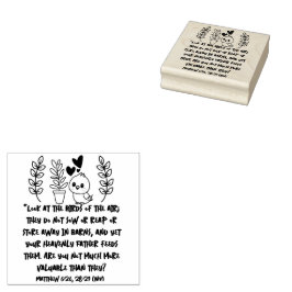 Matteüs 6:26 28-29 Kamerplant Vogels Aanmoediging Rubberstempel