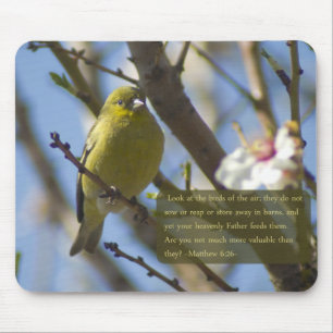 Matteüs 6:26 Goudvink Mousepad Muismat