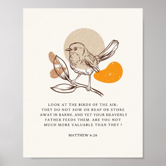 Matteüs 6:26 Kijk naar de vogels van de lucht Poster (Voorkant)
