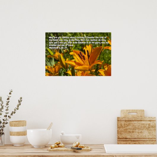 Matteüs 6:28-29 poster (Keuken)