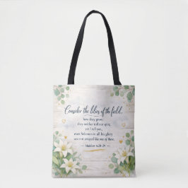 Matteüs 6:28-29 - Waterverf Rustieke Boerderij Tote Bag