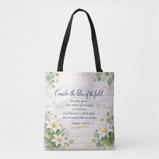 Matteüs 6:28-29 - Waterverf Rustieke Boerderij Tote Bag (Voorkant)