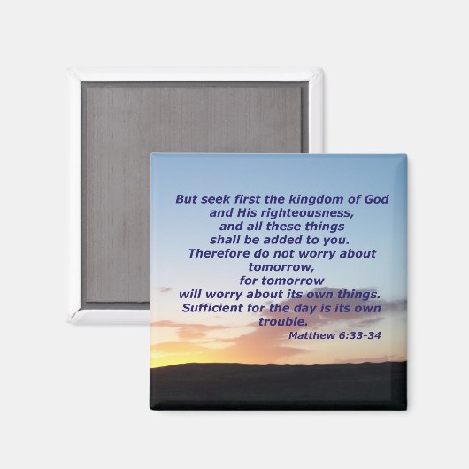 Matteüs 6:33-34 magneet (Voorkant / Achterkant)