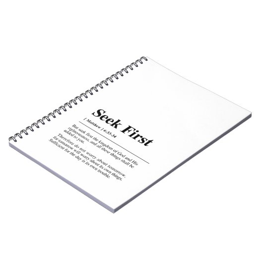 Matteüs 6:33-34 Zoek eerst Notitieboek (Linkerzijde)