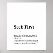 Matteüs 6:33-34 Zoek eerst Poster (Voorkant)