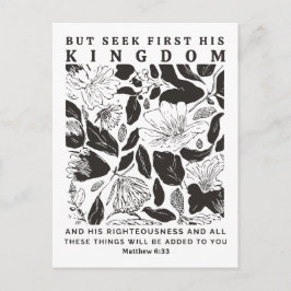 Matteüs 6:33 “Zoek eerst zijn koninkrijk” briefkaa Briefkaart