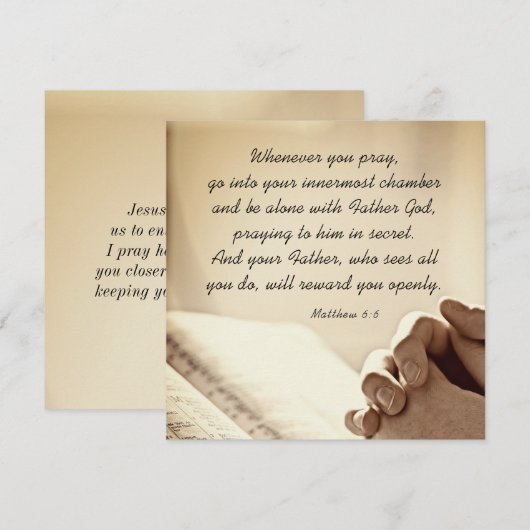 Matteüs 6:6 Wanneer u bidt Christelijke Bijbel Kaa (Voorkant / Achterkant)