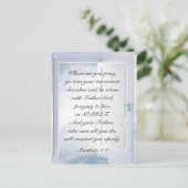 Matteüs 6:6 Wanneer u bidt Christelijke Bijbelvers Briefkaart (Staand voorkant)