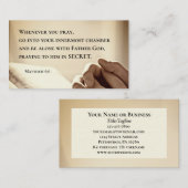 Matteüs 6:6 Wanneer u bidt Christelijke Bijbelvers Visitekaartje (Voorkant / Achterkant)