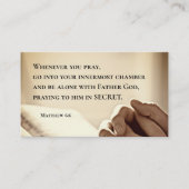 Matteüs 6:6 Wanneer u bidt Christelijke Bijbelvers Visitekaartje (Voorkant)