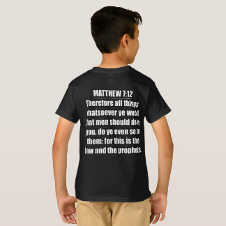 Matteüs 7:12 KJV Bijbelvers typografie T-shirt