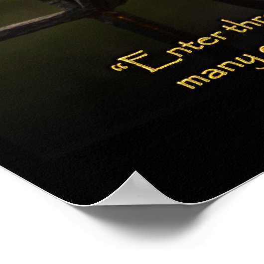 Matteüs 7:13-14 Christelijk Bijbelvers Poster (Hoek)