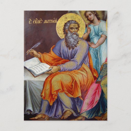 Matteüs de Evangelist Orthodox Christelijk Icoon Briefkaart (Voorkant)