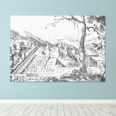 Matthäus Merian: Heidelberg - Hortus Palatinus Canvas Afdruk (Insitu (Houten vloer))