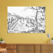 Matthäus Merian: Heidelberg - Hortus Palatinus Canvas Afdruk (Insitu (Woonkamer))