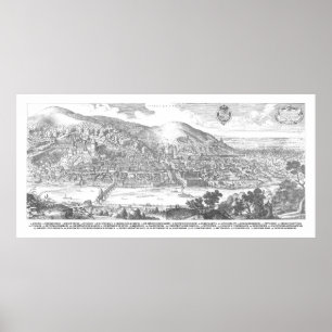Matthäus Merian: Heidelberg-Panorama von 1620 Poster