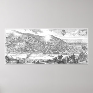 Matthäus Merian: Heidelberg-Panorama von 1620 Poster
