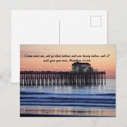 Mattheus 11:28 Voorspoedig Herstel Briefkaart (Voorkant / Achterkant)