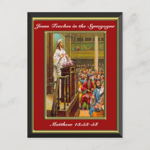Mattheüs 13:53-58 Jezus onderwijst in de synagoge  Briefkaart
