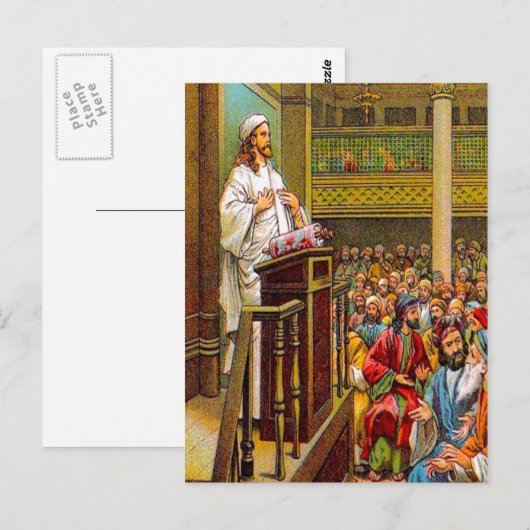 Mattheüs 13:53-58 Jezus onderwijst in de synagoge Briefkaart (Voorkant / Achterkant)