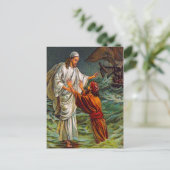 Mattheüs 14:28-33 Here, red mij briefkaart (Staand voorkant)