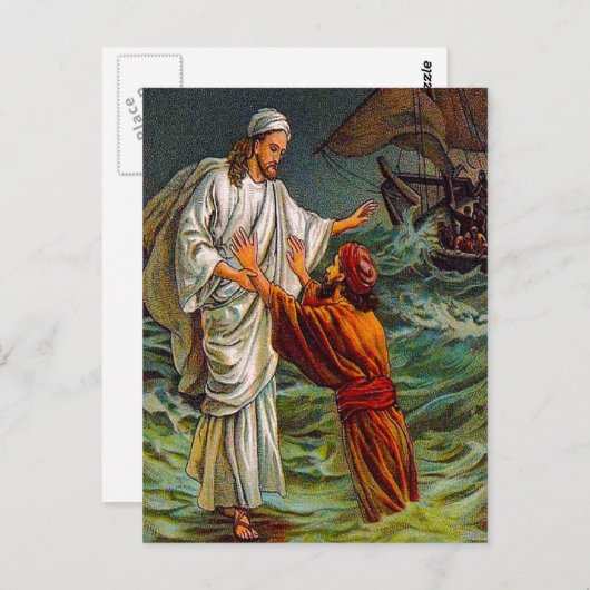 Mattheüs 14:28-33 Here, red mij briefkaart (Voorkant / Achterkant)