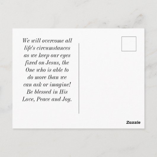 Mattheüs 17:20 Geloof als mosterdzaadbijbelvers Briefkaart (Achterkant)