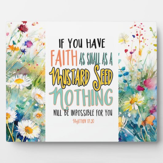 Mattheüs 17:20 Geloof als mosterdzaadbijbelvers Fotoplaat