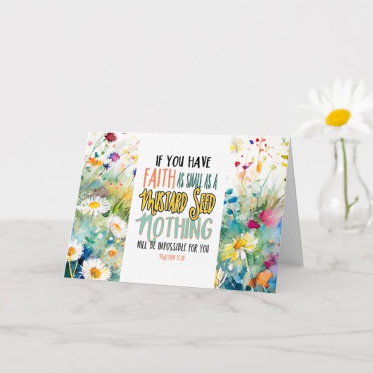 Mattheüs 17:20 Geloof als mosterdzaadbijbelvers Kaart (Kleine Plant)