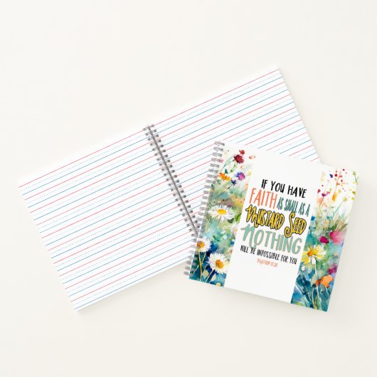 Mattheüs 17:20 Geloof als mosterdzaadbijbelvers Notitieboek (Binnen)