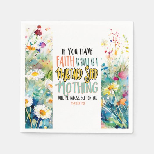 Mattheüs 17:20 Geloof als mosterdzaadbijbelvers Servet (Voorkant)