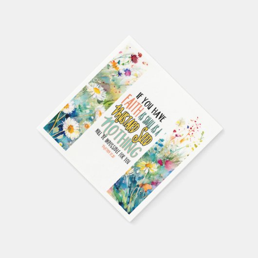 Mattheüs 17:20 Geloof als mosterdzaadbijbelvers Servet (Hoek)