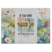 Mattheüs 17:20 Geloof als mosterdzaadbijbelvers Snijplank (Voorkant)