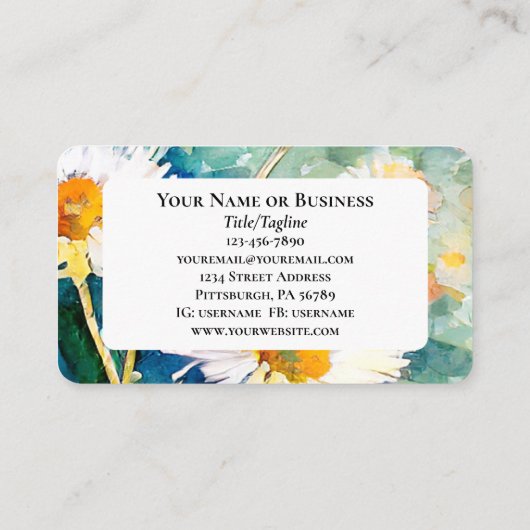 Mattheüs 17:20 Geloof als mosterdzaadbijbelvers Visitekaartje (Achterkant)