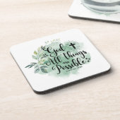 Mattheüs 19:26 Bij God alle dingen mogelijk blad Bier Onderzetter (Linkerzijde)