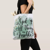 Mattheüs 19:26 Bij God alle dingen mogelijk blad Tote Bag (Dichtbij)
