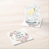 Mattheüs 19:26 Mogelijk met God Roze Bloemen Kartonnen Onderzetters (Insitu)