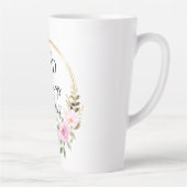 Mattheüs 19:26 Mogelijk met God Roze Bloemen Latte Mok (Rechts)