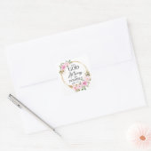 Mattheüs 19:26 Mogelijk met God Roze Bloemen Vierkante Sticker (Envelop)