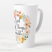 Mattheüs 19:26 Mogelijk met God Schriftbloem Latte Mok (Rechterhoek)
