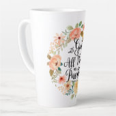 Mattheüs 19:26 Mogelijk met God Schriftbloem Latte Mok (Linkerhoek)