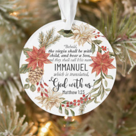 Mattheüs 1:23 Immanuël God met ons Kerstmis Bloeme Ornament