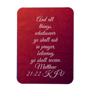 Mattheüs 21:22 Bijbelvers van de KJV Magneet